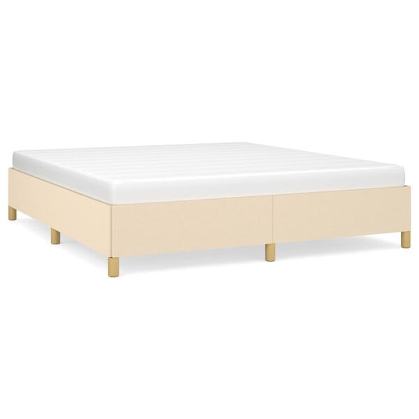 vidaXL Boxspringbettgestell Creme 180x200 cm Stoff