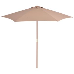 vidaXL Sonnenschirm mit Holz-Mast 270 cm Taupe