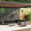 vidaXL 9-tlg. Garten-Lounge-Set mit Kissen Poly Rattan Dunkelgrau