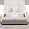 vidaXL Boxspringbett mit Matratze Taupe 200 x 200 cm Stoff