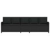 vidaXL Gartensofa 5-Sitzer mit Kissen Schwarz Poly Rattan