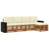 vidaXL Outdoor-Sofagarnitur 5 stk. Natur und Creme