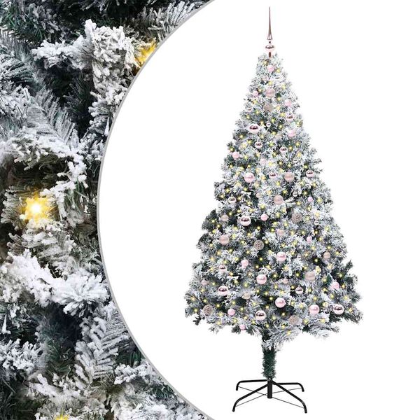 vidaXL Künstlicher Weihnachtsbaum mit 300 LEDs mit Ständer Weiß 240 cm