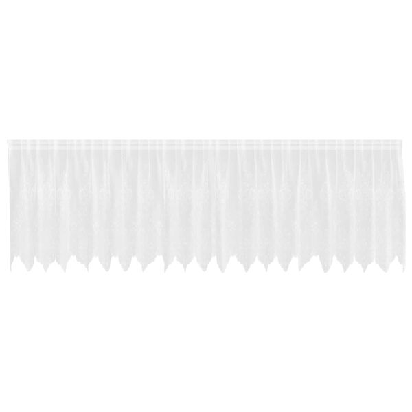 vidaXL Spitzenvorhang mit Vorh&auml;ngen Floral Wei&szlig; 100 x 500 cm Polyester