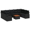 vidaXL Gartensofa-set 10 stk. Schwarz Poly-Rattan