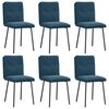vidaXL Esszimmerst&uuml;hle 6 Stk. Blau Samt