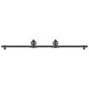 vidaXL Schiebet&uuml;rbeschlag-Set 183 cm Stahl Schwarz