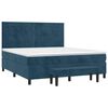 vidaXL Boxspringbett mit Matratze Dunkelblau 160x200 cm Samt