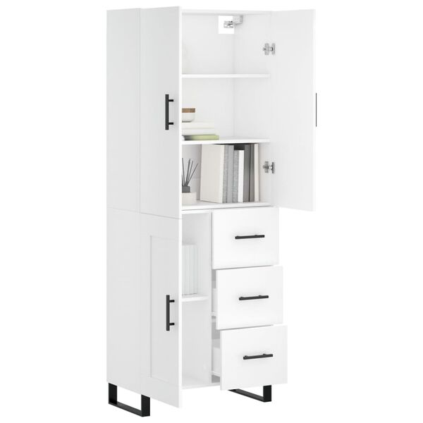 vidaXL Highboard Wei&szlig; 69,5x34x180 cm Holzwerkstoff