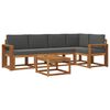 vidaXL Outdoor-Sofagarnitur mit Kissen 6 pcs Natur und Anthrazit