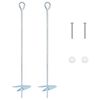 vidaXL Erdanker 2 pcs Silber &Oslash;10 x 50 cm Galvanisiertes Metall