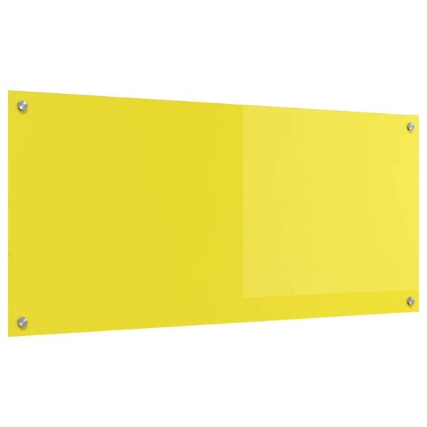 vidaXL K&uuml;chenr&uuml;ckwand Gelb 110 x 50 x 0,6 cm Geh&auml;rtetes Glas