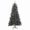 vidaXL K&uuml;nstlicher Weihnachtsbaum Gr&uuml;n 210 cm PVC, Plastik und Stahl