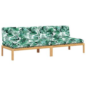 vidaXL Garten-Mittelsofas aus Paletten 2 Stk. mit Kissen Akazienholz