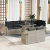 vidaXL Sofa Set mit Kissen 9 pcs Hellgrau Poly-Rattan