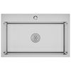 vidaXL Handgemachte Einbauspüle Edelstahl