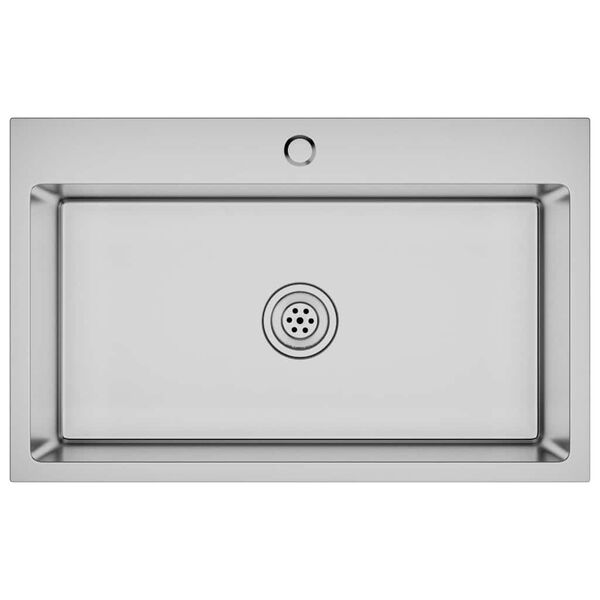vidaXL Handgemachte Einbauspüle Edelstahl