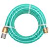 vidaXL Saugschlauch mit Messing-Anschl&uuml;ssen 3 m 25 mm Gr&uuml;n