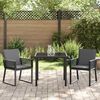 vidaXL Garten Essgruppe 3 pcs Schwarz Pulverbeschichteter Stahl