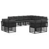 vidaXL Outdoor-Sofagarnitur 12 pcs Schwarz und Dunkelgrau Polyester