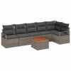 vidaXL Garten-Sofa-Set mit Kissen 7 pcs Grau Poly Rattan