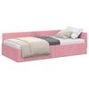 vidaXL Eckbettgestell mit Kopfteil Rosa 100 cm x 200 cm Samt