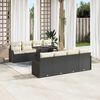 vidaXL Garten-Sofa-Set mit Kissen mit Kissen 9 pcs Schwarz Poly Rattan