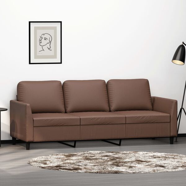 vidaXL 3-Sitzer-Sofa Braun 180 cm Kunstleder