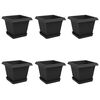 vidaXL Blument&ouml;pfe 6 pcs Schwarz 20 x 20 x 16 cm Kunststoff