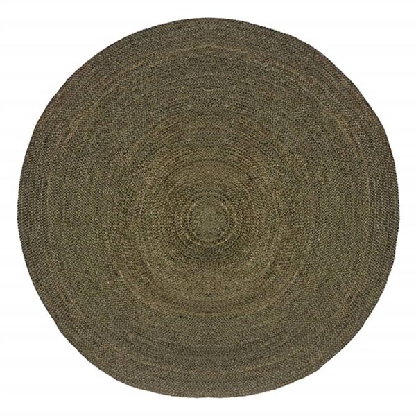 LABEL51 Teppich Jute Rund 150x150 cm XL Armeegr&uuml;n