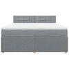 vidaXL Boxspringbett mit Matratze Hellgrau 180x200 cm Stoff