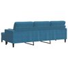 vidaXL 3-Sitzer-Sofa mit Hocker Blau 210 cm Samt