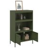vidaXL Highboard Olivgrün 68x39x113 cm Stahl