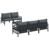vidaXL Gartensofa-set 6 stk. Schwarz Stahl