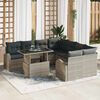 vidaXL Gartensofa-set mit Speicher 9 pcs Hellgrau Poly-Rattan