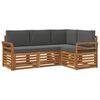 vidaXL Sofagarnituren 4 pcs Natur und Anthrazit Massivholz Akazie