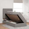 vidaXL Bett mit Stauraum und LED mit LED Taupe 90 x 200 cm Polyester