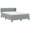 vidaXL Boxspringbett mit Matratze Hellgrau 140 x 200 cm Stoff