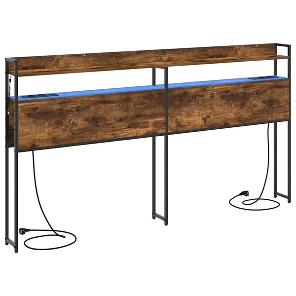 vidaXL Aufbewahrungskopfteil R&auml;uchereiche 180 cm Holzwerkstoff