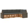 vidaXL Outdoor-Sofagarnitur 5 stk. Natur und Anthrazit Polyester