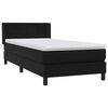 vidaXL Boxspringbett mit Matratze Schwarz 90x220 cm Samt