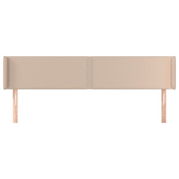 vidaXL Kopfteil mit Ohren Cappuccino-Braun 183x16x78/88 cm Kunstleder