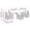 vidaXL 7-tlg. Garten-Essgruppe mit Kissen Schwarz Poly Rattan