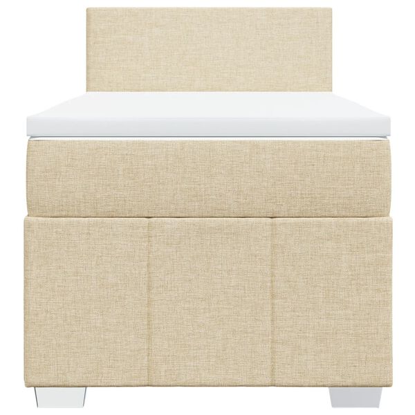 vidaXL Boxspringbett mit Matratze Creme 90x190 cm Stoff