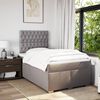 vidaXL Boxspringbett mit Matratze Taupe 120x190 cm Stoff