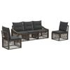 vidaXL Gartensofa-set 5 pcs Grau Poly-Rattan