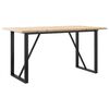 vidaXL Esstisch O-Gestell 160x80x75,5 cm Massivholz Kiefer & Stahl
