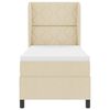 vidaXL Boxspringbett mit Matratze mit Kopfteil Creme 80 x 200 cm Stoff