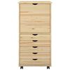 vidaXL Rollschrank Mit Rad Braun 53 x 39 x 103 cm Massivholz Kiefer
