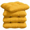 vidaXL Sitzkissen 4 Stk. Cordstoff Helles Gelb 40 x 40 cm